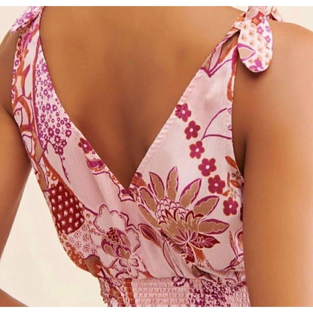 Free People NWT Weekend in Montauk Crop Top L Floral Soft Feminine Boho Beachy - Picture 7 of 11